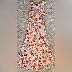 VICI Blush Floral Midi Dress Wrap Waist Sleeveless Size Medium